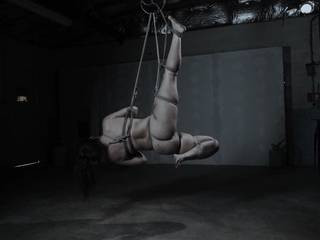 Attachée au plafond dans ce Bdsm porn